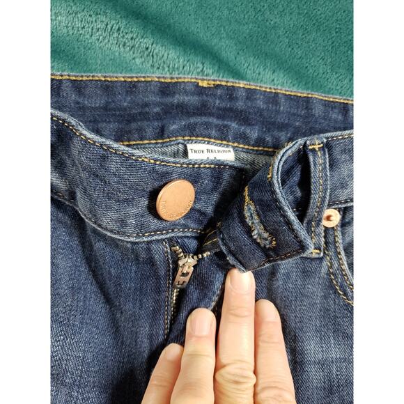 True Religion Jeans Size 26 Womens Blue Stretch Starr Cropped Straight NWT - Picture 7 of 16